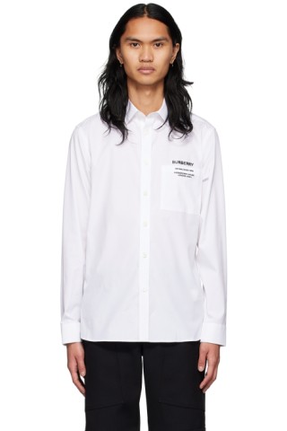 Burberry: White Horseferry Shirt | SSENSE