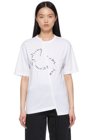 White Dominique T-Shirt by Ann Demeulemeester on Sale