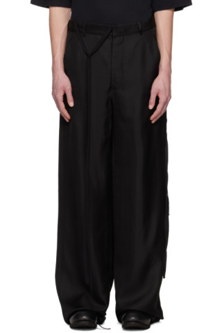 Ann Demeulemeester: Black Bonne Slouchy Trousers | SSENSE