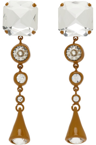 Marni - Orange Crystal Drop Earrings