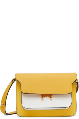 Marni Trunk Leather Shoulder Bag Yellow