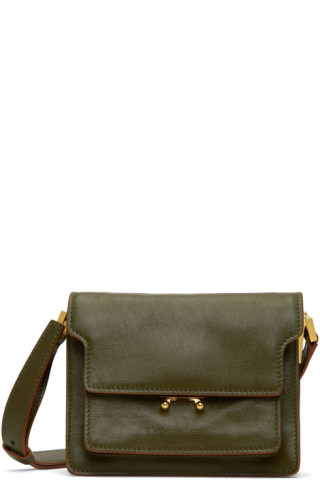 Marni: Khaki Mini Soft Trunk Bag | SSENSE