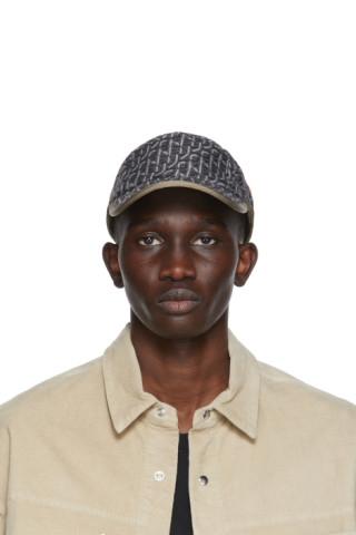 Kenzo: Grey & Khaki Monogram Courier Cap | SSENSE Canada