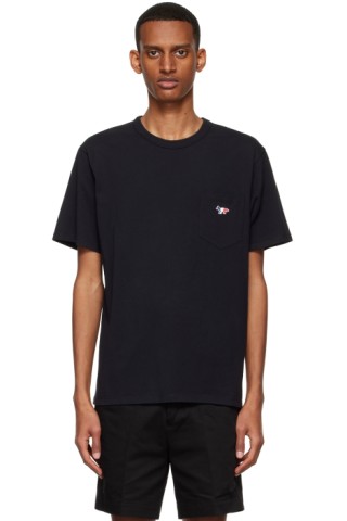 Black Tricolor Fox T-Shirt by Maison Kitsuné on Sale