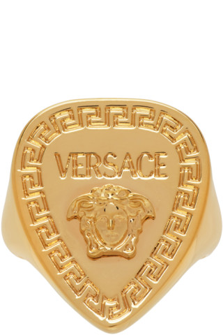 Versace: ゴールド Medusa シグネットリング | SSENSE 日本