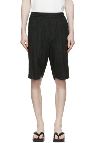 Sasquatchfabrix.: Black Faux-Suede Shorts | SSENSE UK