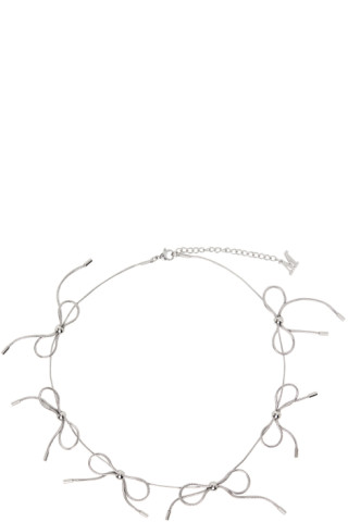 Silver Bows Necklace by Marland Backus on Sale