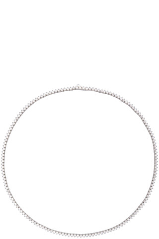 Numbering: Silver #3710 Tennis Necklace | SSENSE