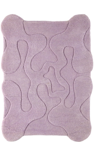 Mush Studios SSENSE Exclusive Purple amp; White Small Valley Rug