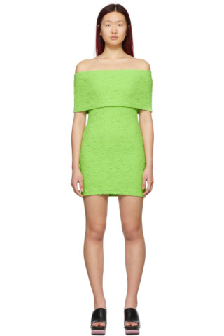 green emerald velvet dress MSGM Jacquard Satin Shirt Dress