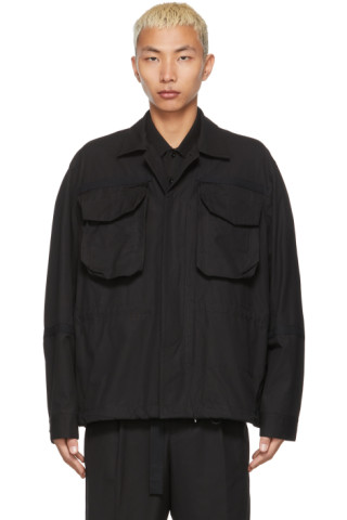 Sacai: Black Weather Mix Jacket | SSENSE