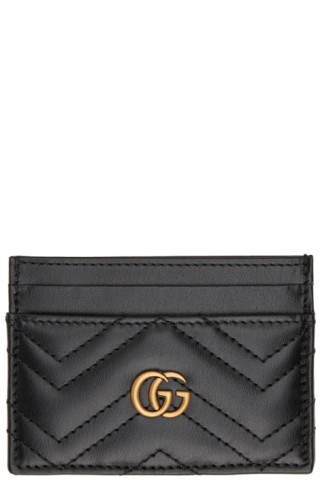 GG Marmont card case in black leather