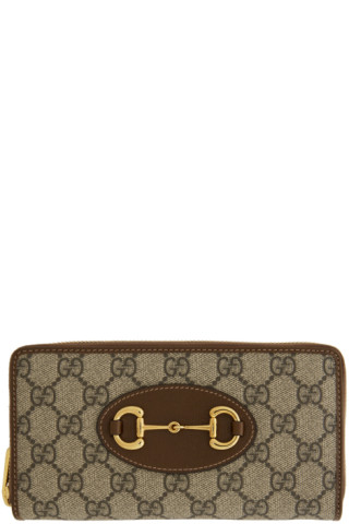 Gucci Horsebit 1955 Strap Wallet Beige/Ebony Supreme in GG Supreme Canvas  with Antique Gold-tone - US