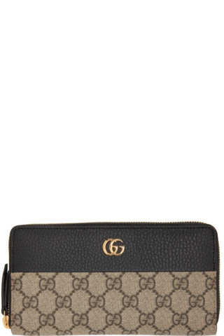 Gucci GG Marmont Zip Around Shoulder Bag Small Beige/Ebony