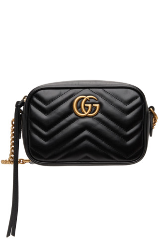 Gucci Black Mini GG Marmont 2.0 Camera Bag