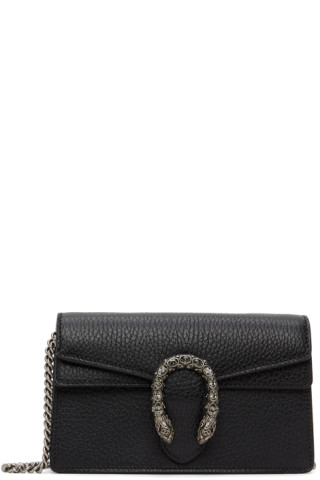 Black Leather Dionysus Super Mini Bag