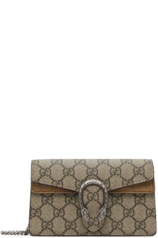 Dionysus GG super mini bag in beige and white GG Supreme