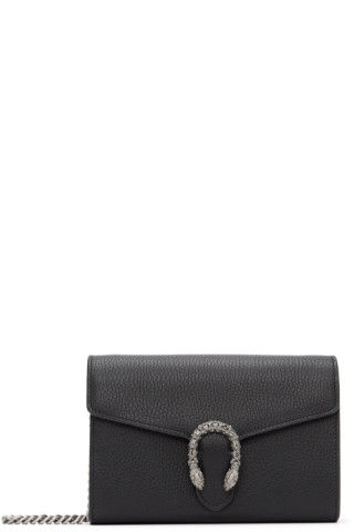 Gucci: Black Mini Dionysus Wallet Chain Bag
