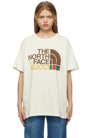 Gucci: The North Face エディション オフホワイト T シャツ