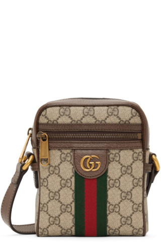 Gucci Ophidia Messenger Bag Small GG Supreme Beige/Ebony in Canvas/Leather  with Gold-tone - US