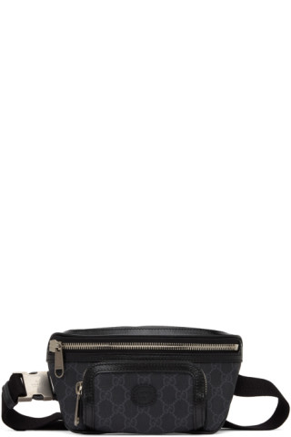 Gucci GG Belt Bag Black in Canvas with Silver-tone - US