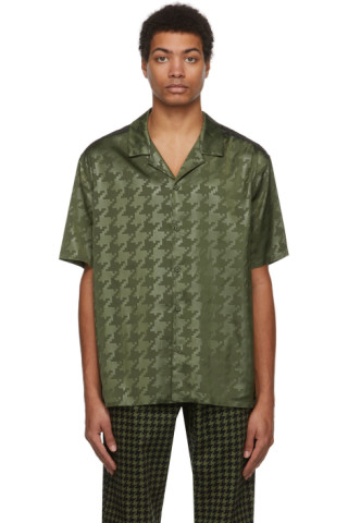 adidas x IVY PARK: Green Satin 2.0 Short Sleeve Shirt | SSENSE