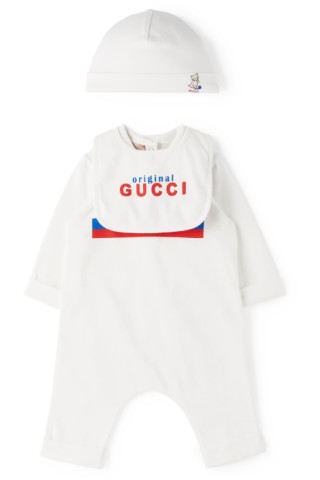 NWT NEW Gucci baby girls white sport 1 bodysuit 0/3m 329436 331948