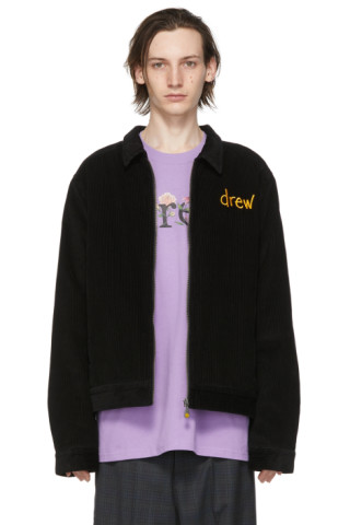 drew house: SSENSE Exclusive Black Painted Mascot Jacket | SSENSE