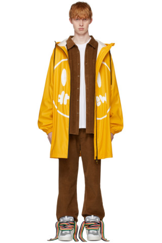 drew house: SSENSE Exclusive Yellow Painted Mascot Coat | SSENSE