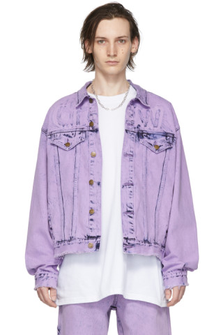 drew house - SSENSE Exclusive Purple Secret Trucker Denim Jacket