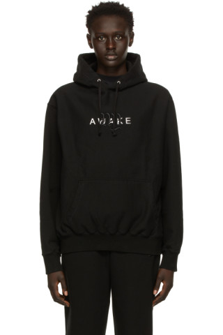 Awake NY: Black College Logo Hoodie | SSENSE Canada