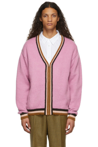 Awake NY - Pink Striped Mohair Cardigan