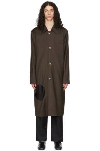 Edward Cuming: Brown Wool Coat | SSENSE