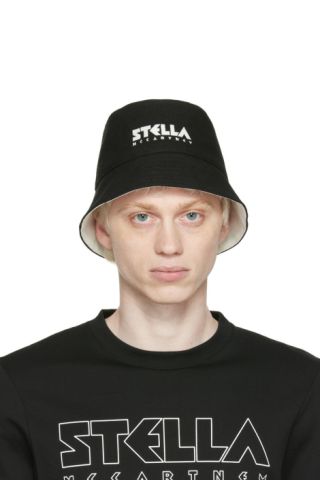 Reversible Black & White Cotton Bucket Hat by Stella McCartney on Sale