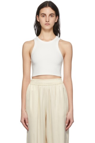 Esse Studios: Off-White Crop Tank Top | SSENSE