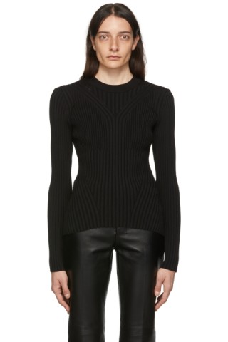 AMI Paris: Black Viscose Sweater | SSENSE