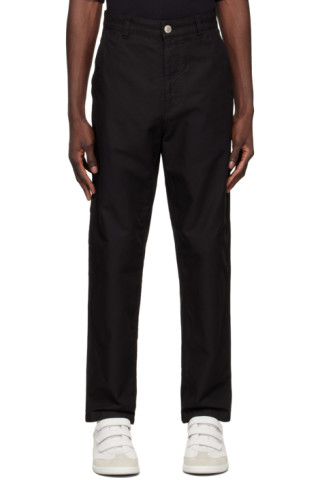 AMI Alexandre Mattiussi: Black Cotton Trousers | SSENSE