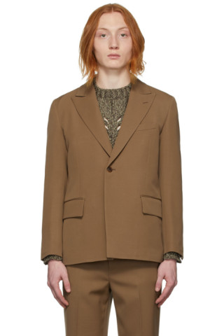 Brown Light Wool Max Gabardine Blazer by AURALEE on Sale