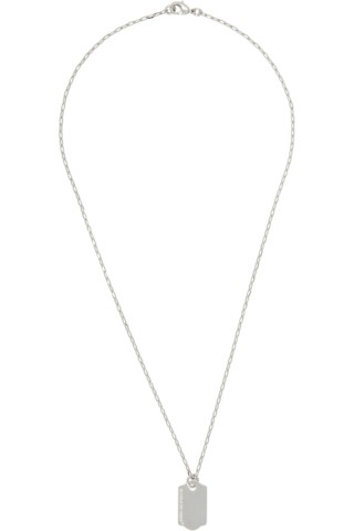 Silver Price Tag Necklace by IN GOLD WE TRUST PARIS on Sale