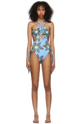 SSENSE Exclusive Blue One-Piece Swimsuit by Chopova Lowena on Sale