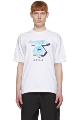 AAPE by A Bathing Ape: White Cotton T-Shirt | SSENSE