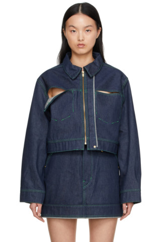 Jacquemus: Navy 'La Veste De Nimes' Denim Jacket | SSENSE