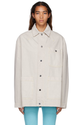 Beige 'La Veste De-Nîmes Yelo' Denim Jacket by JACQUEMUS on Sale