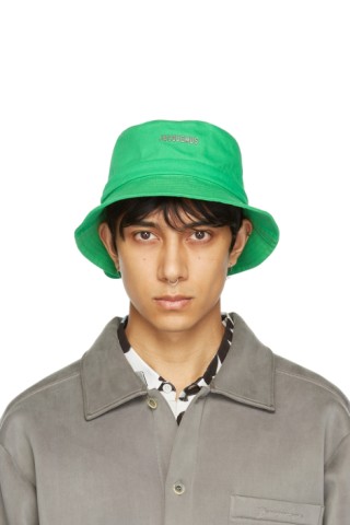 Jacquemus: Green 'Le Bob Gadjo' Bucket Hat | SSENSE