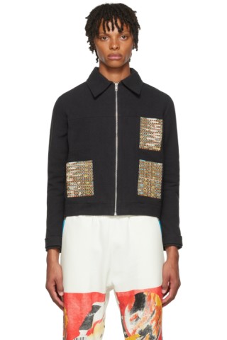 Black Organic Cotton Jacket by Bethany Williams on Sale