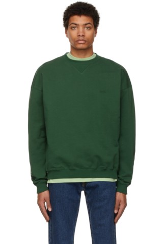 Green 'Le Sweatshirt Drôle' Sweatshirt by Drôle De Monsieur on Sale