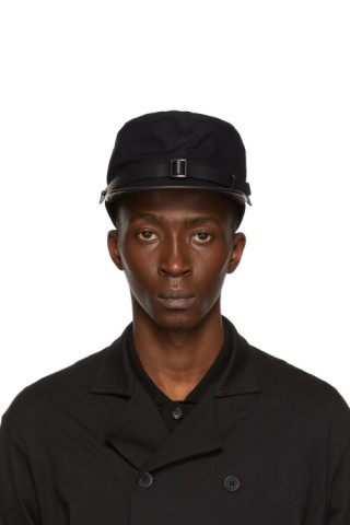 Yohji Yamamoto: Black Cotton Cap | SSENSE