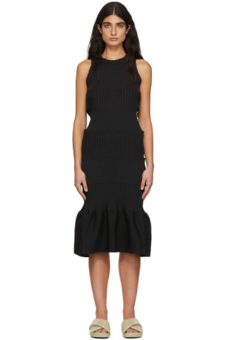 CFCL: Black Fluted 1 Maxi Dress | SSENSE Canada