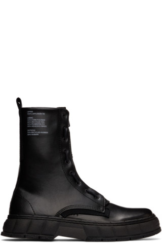 Virón: Black Apple Leather 1992Z Boots | SSENSE