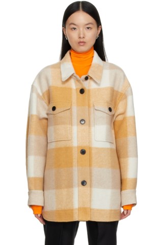 Isabel Marant Etoile: Yellow Harveli Plaid Jacket | SSENSE Canada